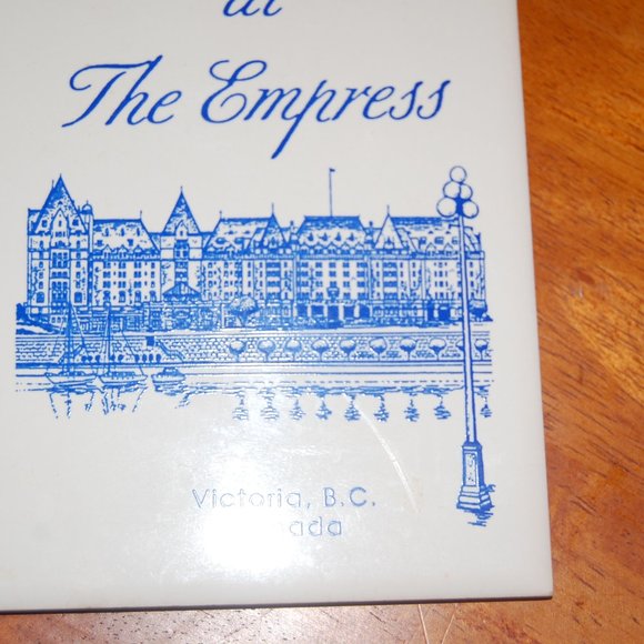 Collectable Vintage Ceramic Tile - "The Origin of Afternoon Tea"  Blue/White 6x6 - Picture 4 of 11